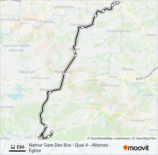 E86 Bus Line Map