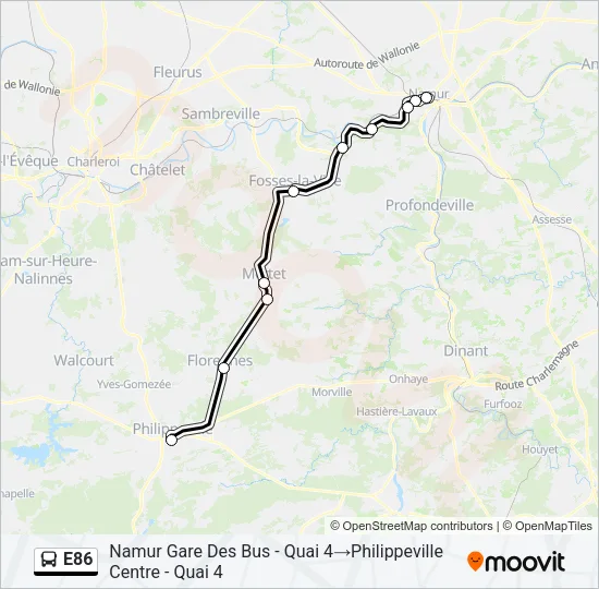 E86 Bus Line Map