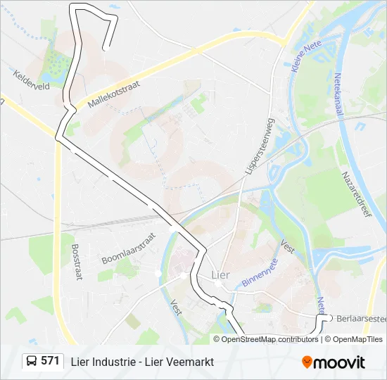 571 Bus Line Map