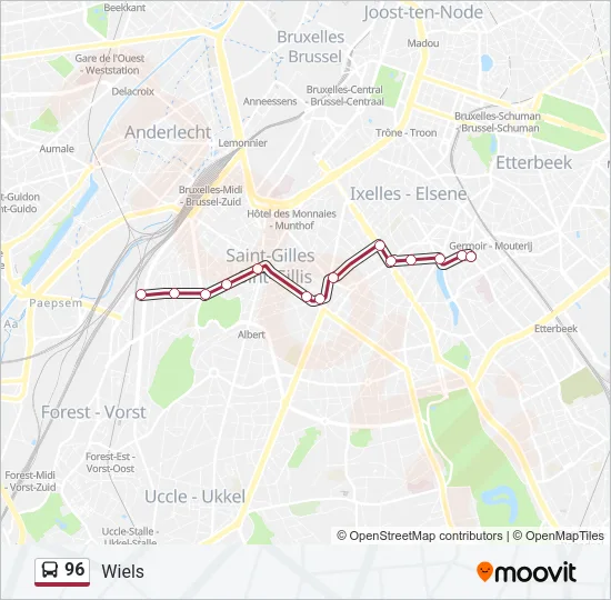 96 Bus Line Map