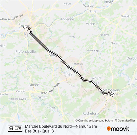 E78 bus Line Map