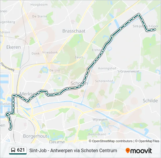 621 Bus Line Map