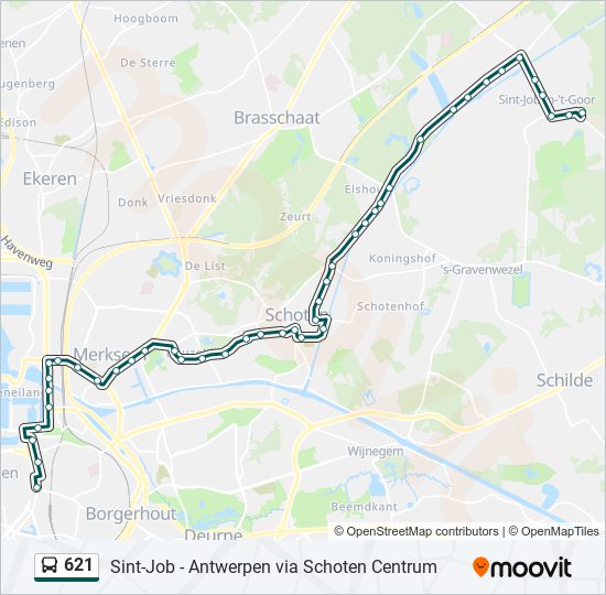 621 bus Line Map