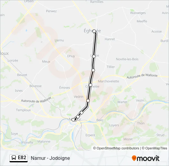 E82 Bus Line Map