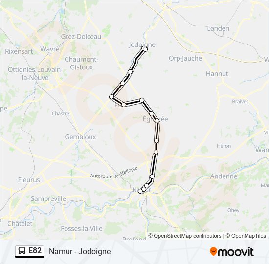 E82 bus Line Map