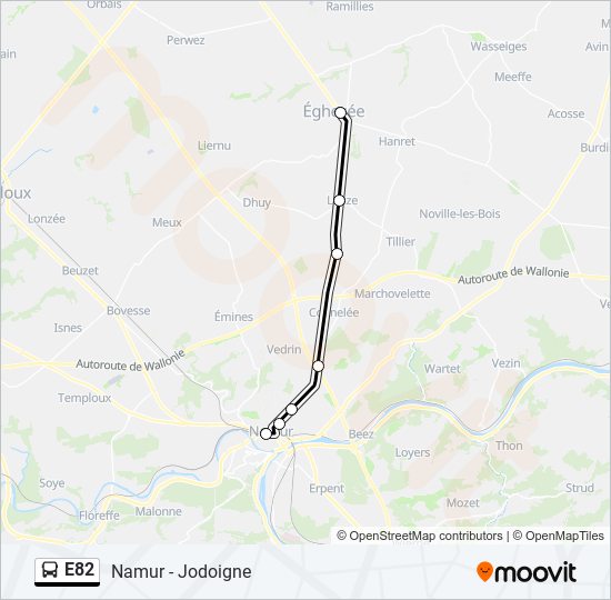 E82 bus Line Map