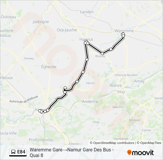 E84 Bus Line Map