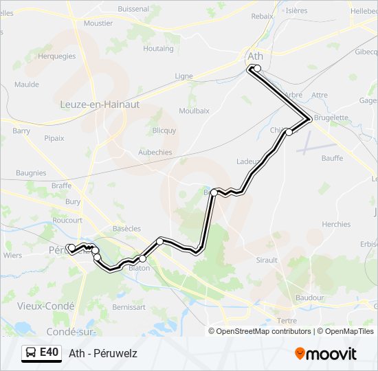 E40 bus Line Map