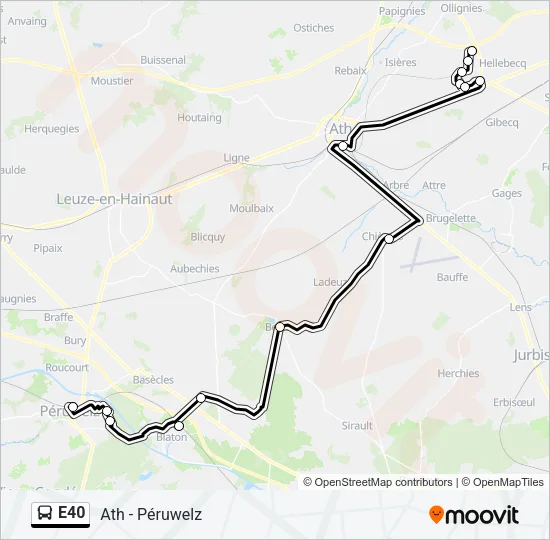 E40 Bus Line Map
