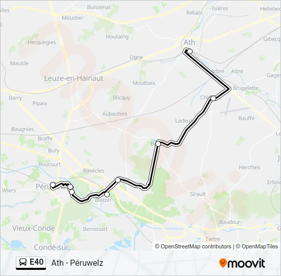 E40 Bus Line Map