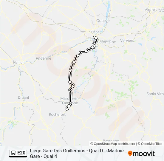 E20 Bus Line Map