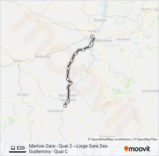 E20 Bus Line Map