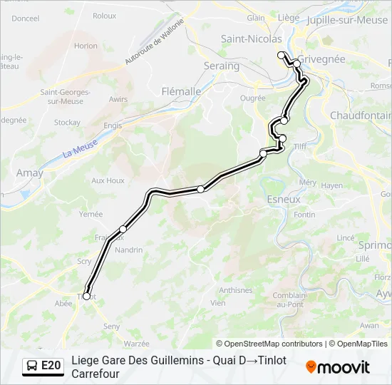 E20 Bus Line Map