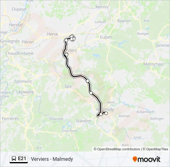 E21 Bus Line Map
