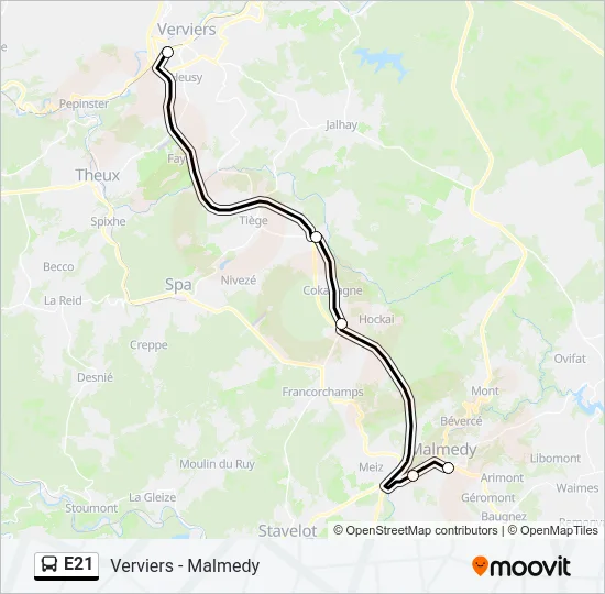E21 Bus Line Map