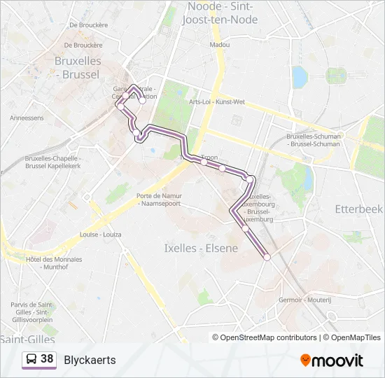 38 Bus Line Map
