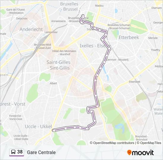38 Bus Line Map