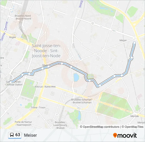 63 Bus Line Map