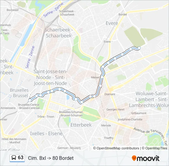 63 Bus Line Map