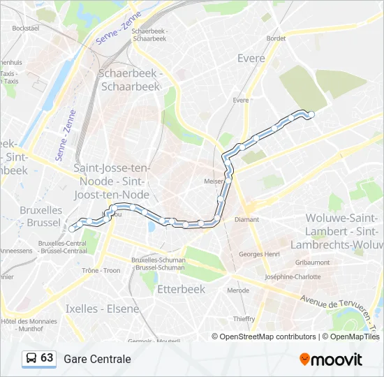 63 Bus Line Map