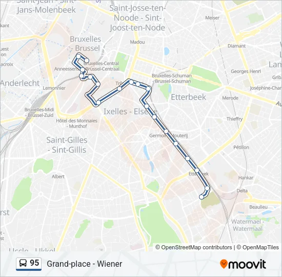 95 Bus Line Map