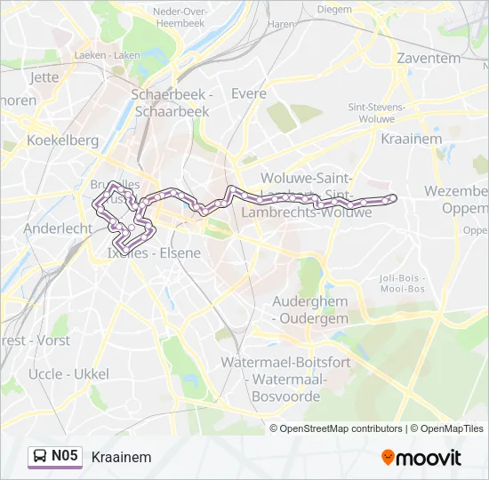 N05 Bus Line Map