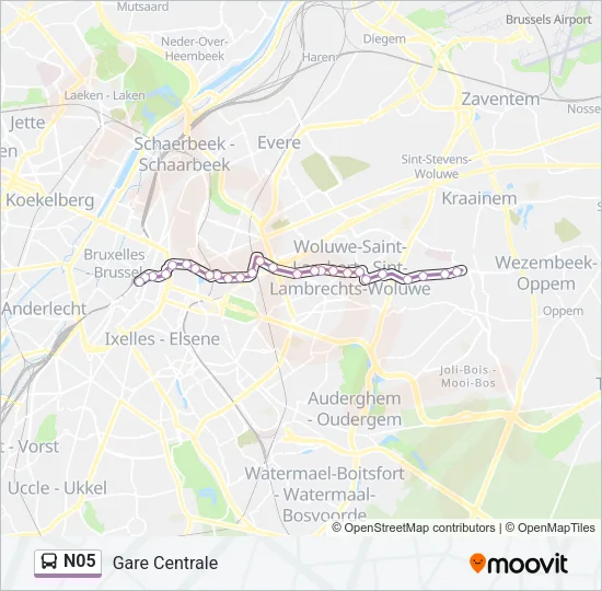 N05 Bus Line Map