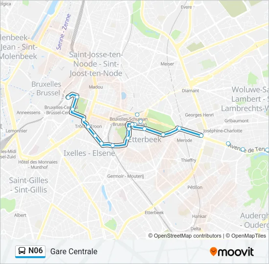 N06 Bus Line Map