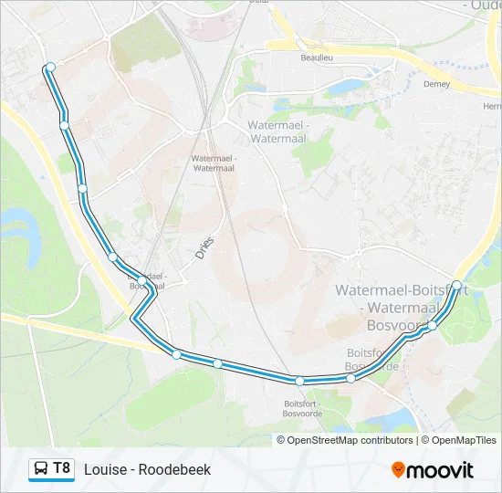 T8 Bus Line Map