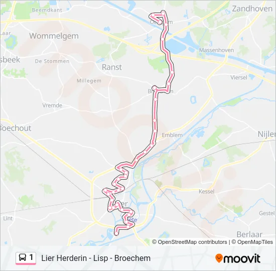 1 Bus Line Map