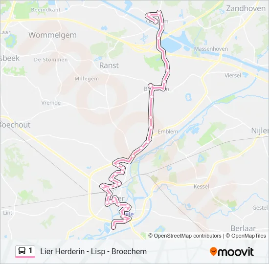 1 Bus Line Map