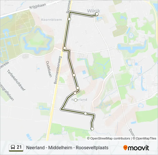 21 Bus Line Map
