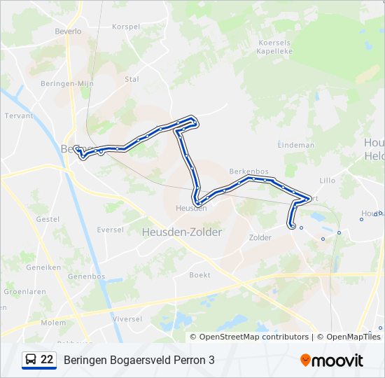 Smeltend Acteur Distilleren 22 Route: Schedules, Stops & Maps - Beringen Bogaersveld Perron 3 (Updated)