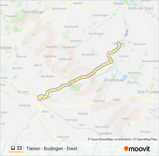 22 Bus Line Map