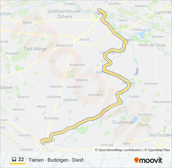 22 Bus Line Map