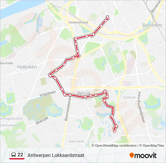 22 Bus Line Map