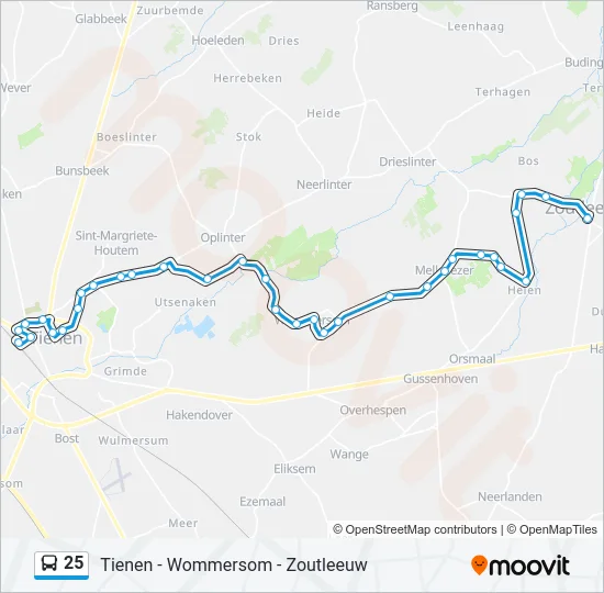 25 Bus Line Map