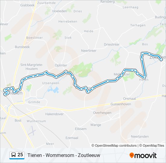 Plan de la ligne 25 de bus