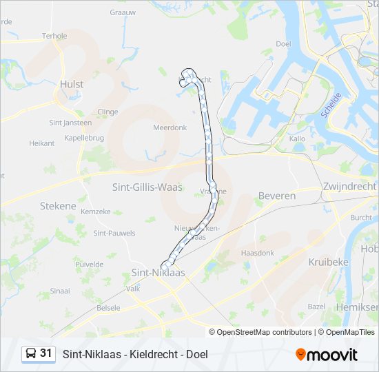 Plan de la ligne 31 de bus