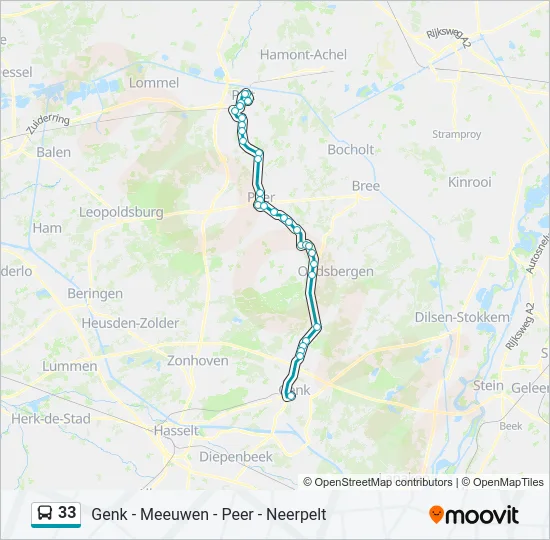33 Bus Line Map