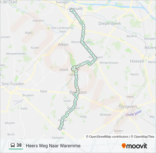 38 Bus Line Map