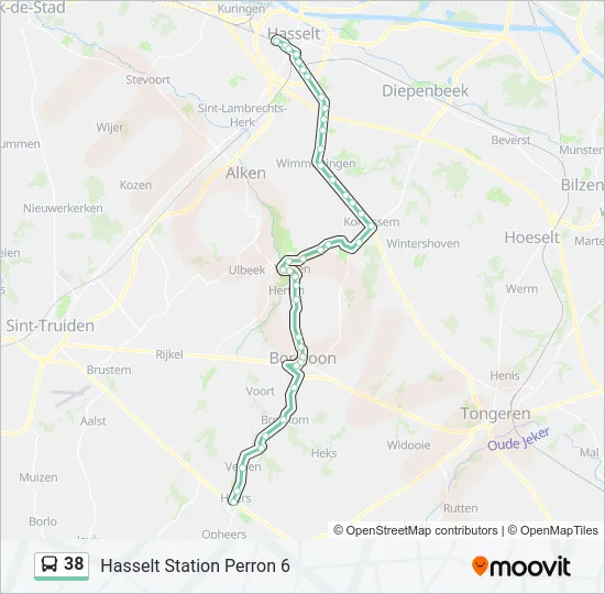 38 Bus Line Map
