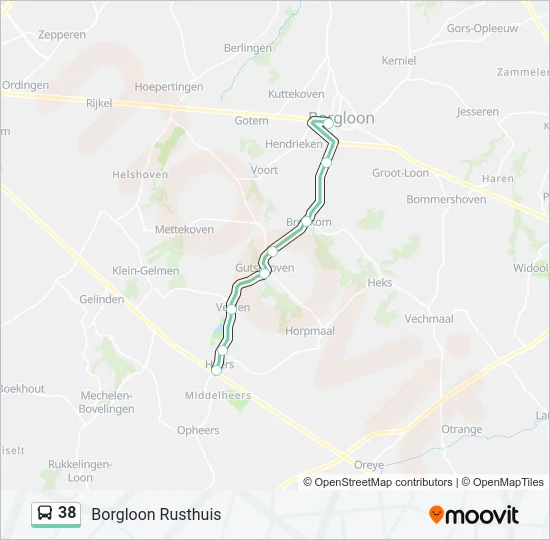 38 Bus Line Map