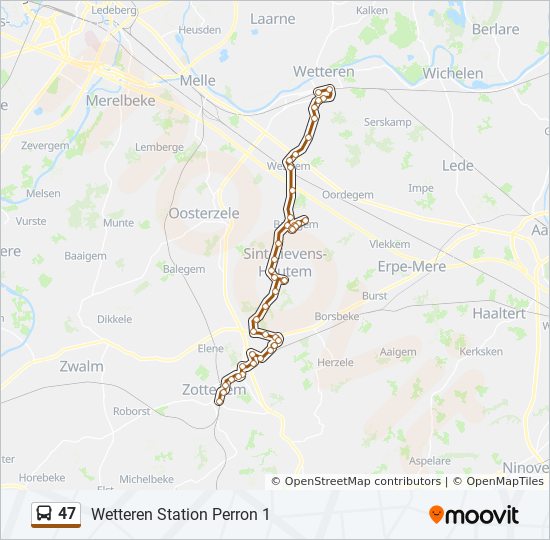 47 Route: Schedules, Stops & Maps - Wetteren Station Perron 1