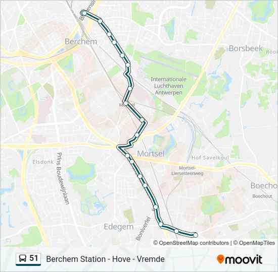 51 Bus Line Map