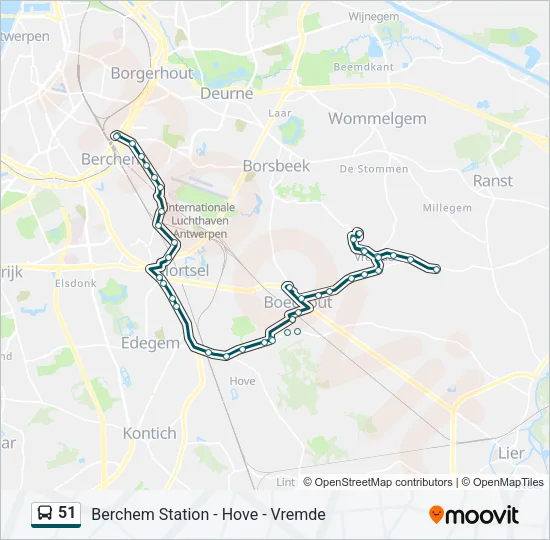 51 Bus Line Map