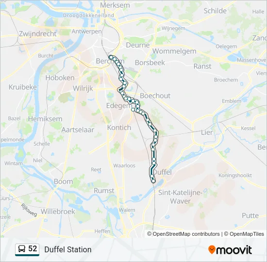 52 Bus Line Map