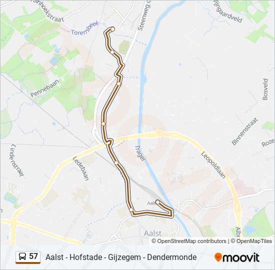 57 bus Line Map