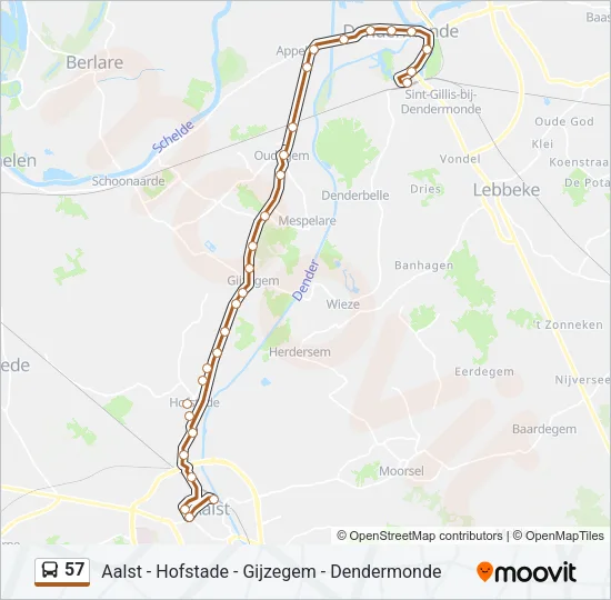 57 Bus Line Map