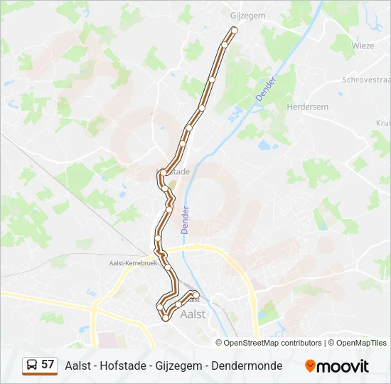 57 Bus Line Map